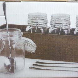 Glass Jar Condiment Set