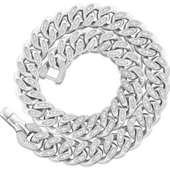 Cuban Link Chain for Men, Real Diamond 12/18mm Gold Chain Necklace