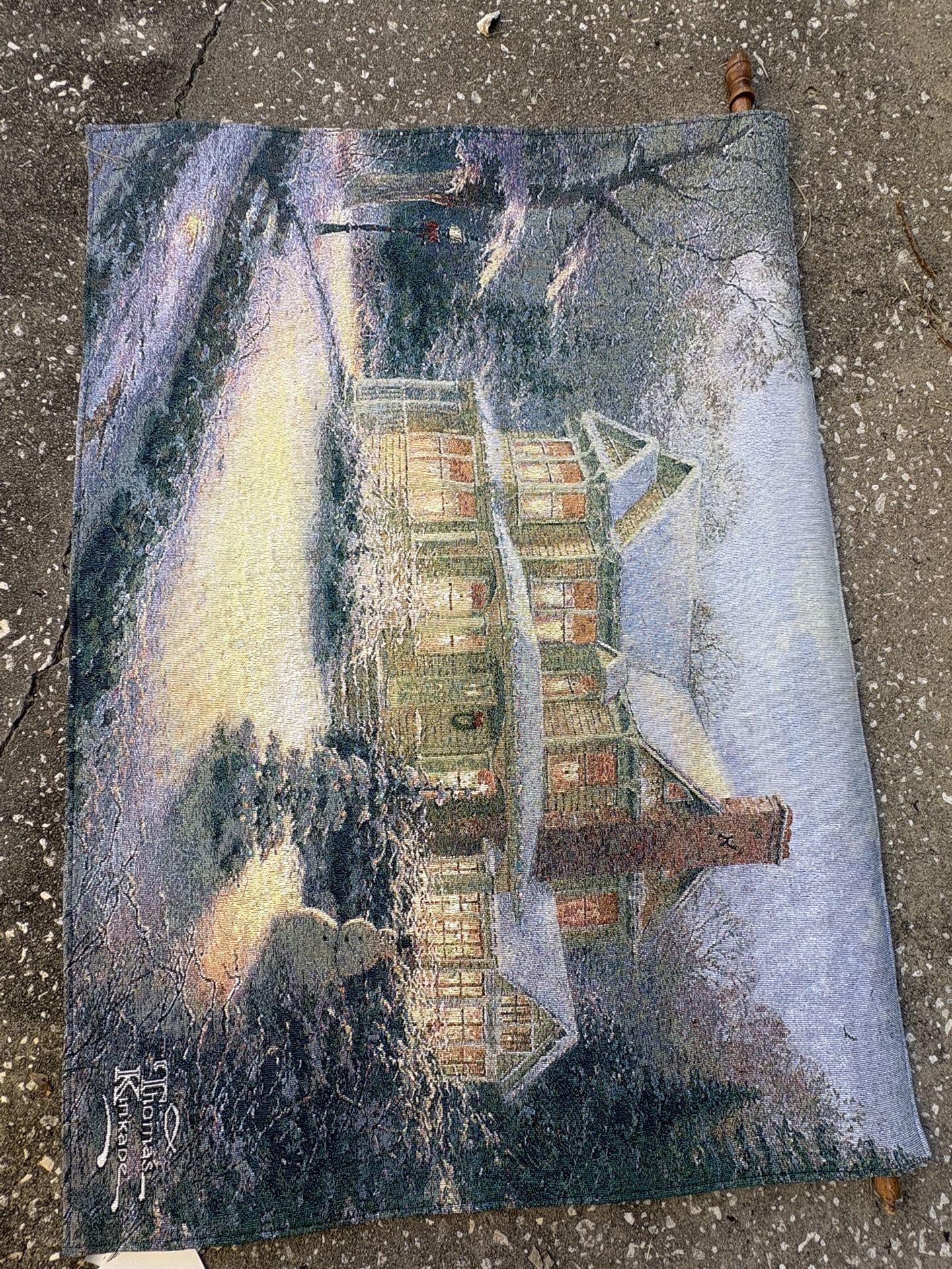 New- Thomas Kinkade Tapestry Wall Hanging Art