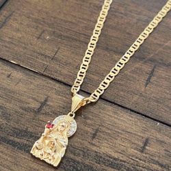 Gold Filled Mariner Chain With Sta Barbara Pendant