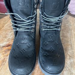 Louis Vuitton x Timberland 6 Inch Ankle Boot Embossed Monogram - Black