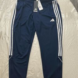 Large Blue Adidas Soccer Sweatpants 
