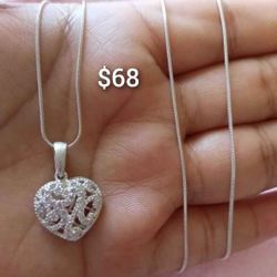 925 Sterling Silver Chain With The Pendant/Cadena Con Dije De Plata 925