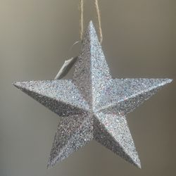 4th of July Glitter Hanging Star Decor