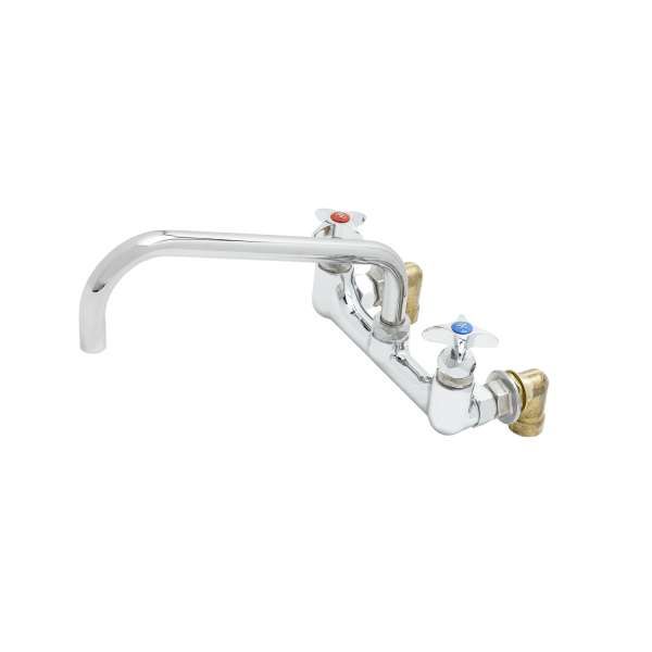 NEW T&S B-0290-04 Wall Mount Kettle and Pot Sink Mixing Faucet 8" Adjustable Centers 12" Big Flo Swing Nozzle #4069