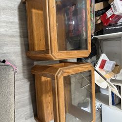 Wooden Glass Table Ends