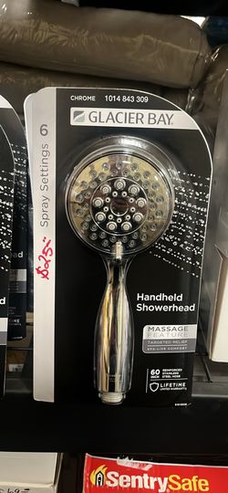 Glacier Bay Massaging 6-Spray Wall Mounted Handheld Shower Head 1.8 GPM in Chrome with 60 in. Hose