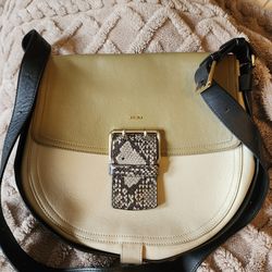 Furla crossbody bag w/snakeskin buckle