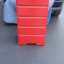 Red 6 drawer dresser