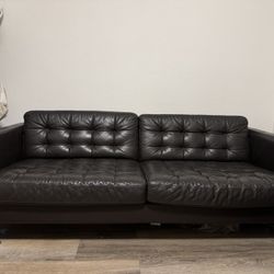 Dark Brown Leather Couch