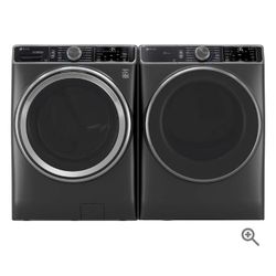 Side-by-Side Front Load Washer and Electric Dryer Set in Graphite
