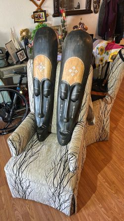 Twin Wood African Masks (pair)