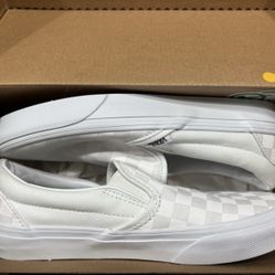 Vans Classic White Checkered Slip-Ons