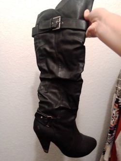 Knee high heel boots