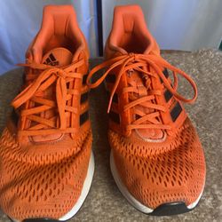 Adidas Bounce Running Shoes Orange Black Mesh Men’s Size 9.5 Athletic