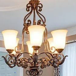 Bronze 6 Light Chandelier