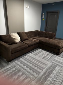 Brown Microfiber Sectional Sofa with Chaise