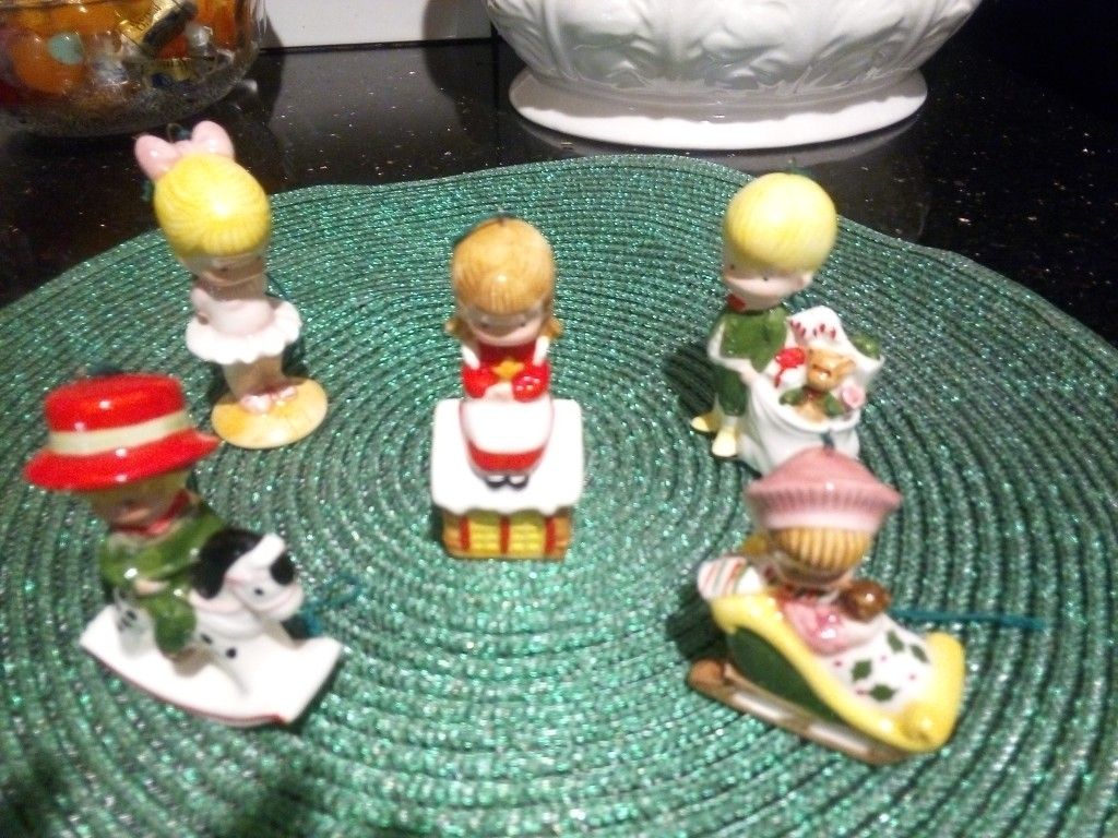 Vintage 1970 Joan Walsh Anglund Ceramic Ornaments