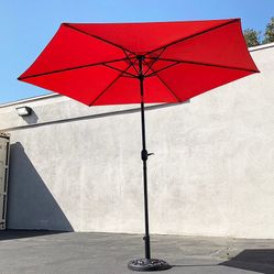 BRAND NEW $70 Patio Umbrella Set (10 FT Umbrella and 26lbs Weight Base) Tilt Crank, Outdoor Garden Market