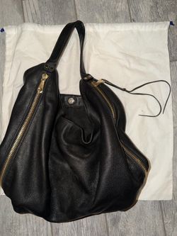 EXCELLENT Rebecca Minkoff Bryn Black Pebbled Leather Double Zip Hobo Bag.  First 6 pictures are mine