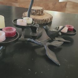 Candle Holder Iron ..with 2birds
