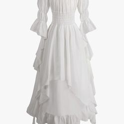 Renaissance Dress Women Medieval Costume Victorian Dresses Peasant Gothic Fairy Witch Wedding Under Dress