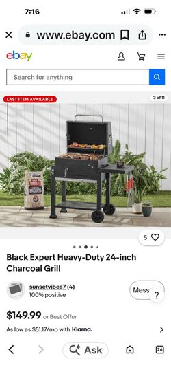 Grill charcoal 24” in  new