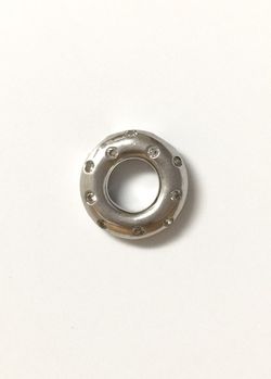 Ladies Sterling Silver Round Bezel Set .50CT Cubic Zirconia Pendant