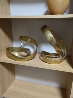 Gold infinity loop home decor - set of 2