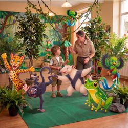 3 ft Rainforest Fall Print Animals Cardboard Standup Set Vbs 2026 Thicken Cardboard with Glue Gun Rainforest Vbs Event Entrance Decor Jungle Safari Ba