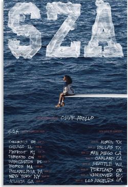 Sza Poster Pop Diva Music Album Sos Poster Canvas Painting Wall Art Poster for Bedroom Living Room Decor 12x18inch(