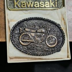 Collectable Kawasaki Belt Buckles From The 70's