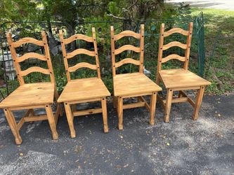 4 wooden chairs