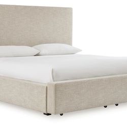 Contemporary Modern Upholstered Storage Bed Queen