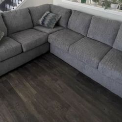 Large Grey Sectional Sofa Couch 