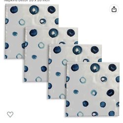 Blue Dot Cloth Napkins
