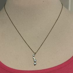 925  Sterling Silver CZ Pendant 18" Chain Necklace