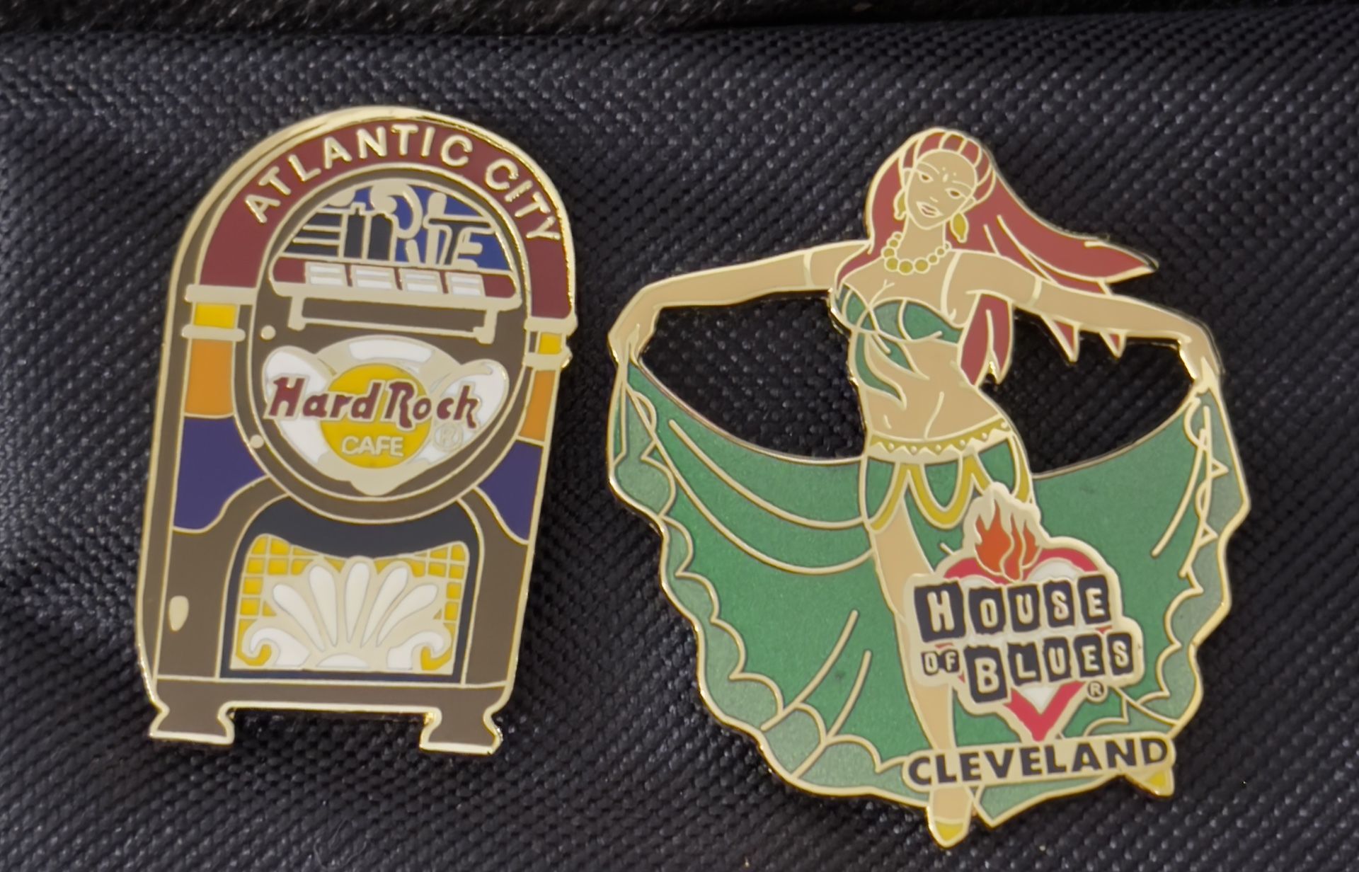 Hard Rock Cafe Collectable Pins (45) Plus Menu Box Set (4)