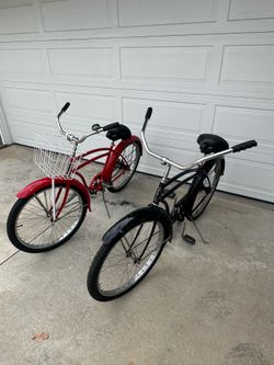 Vintage Schwinn beach cruiser bicycles
