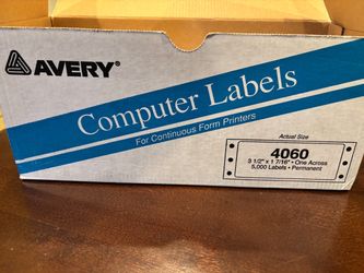 Avery 4060 Continuous Computer Labels 5,000 Box
