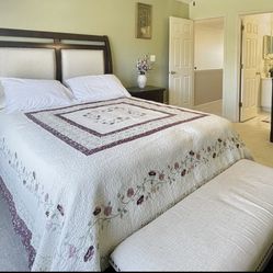 Queen Size Bed frame W/ Bench