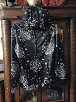 Goth Gothic Hoodie Full Face with Horns size Medium
