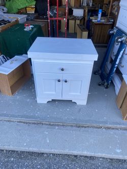 White One Drawer 2 Door Night Stand