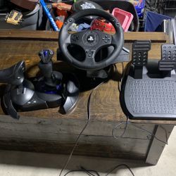 Thrustmaster T80 Racing Wheel and T flight Hotas 4 Flight Stick