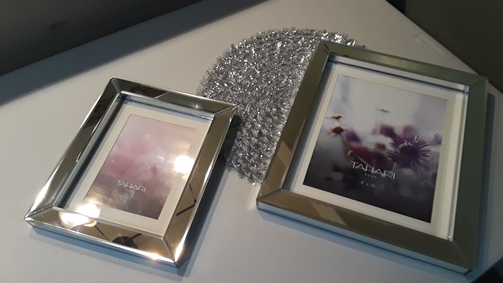 2 MIRRORED GLASS PICTURE FRAMES