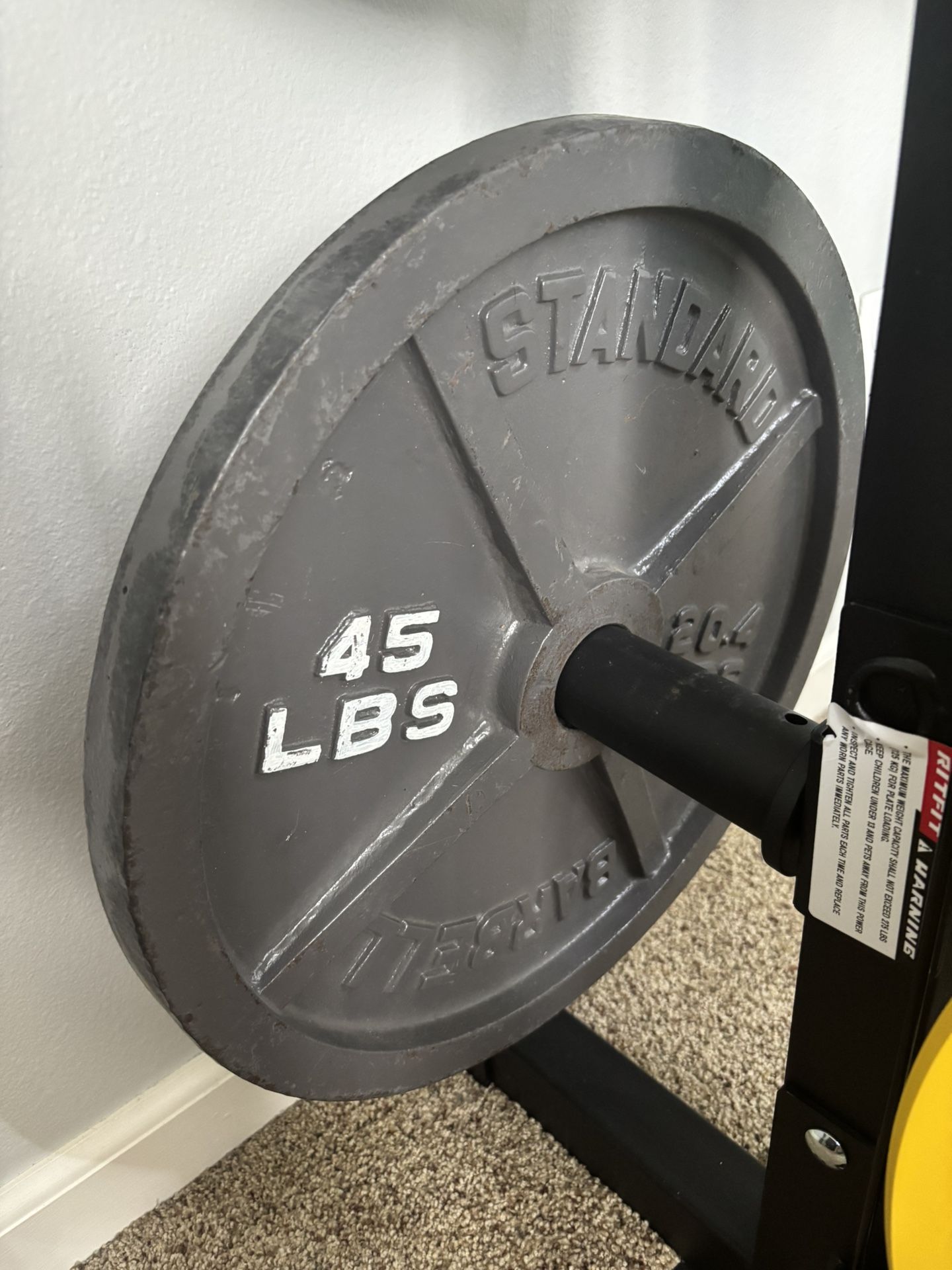 2" Cast Iron 45LB Standard Gym Plates - Pair