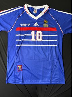 🏆🔥 France 1998 Home World Cup L Jersey #10 Zidane ⭐🐓