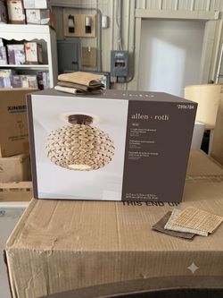 🔥 FLASH SALE! 🔥 New Allen + Roth Rattan Ceiling Light – Only $25 (Retail $50+)