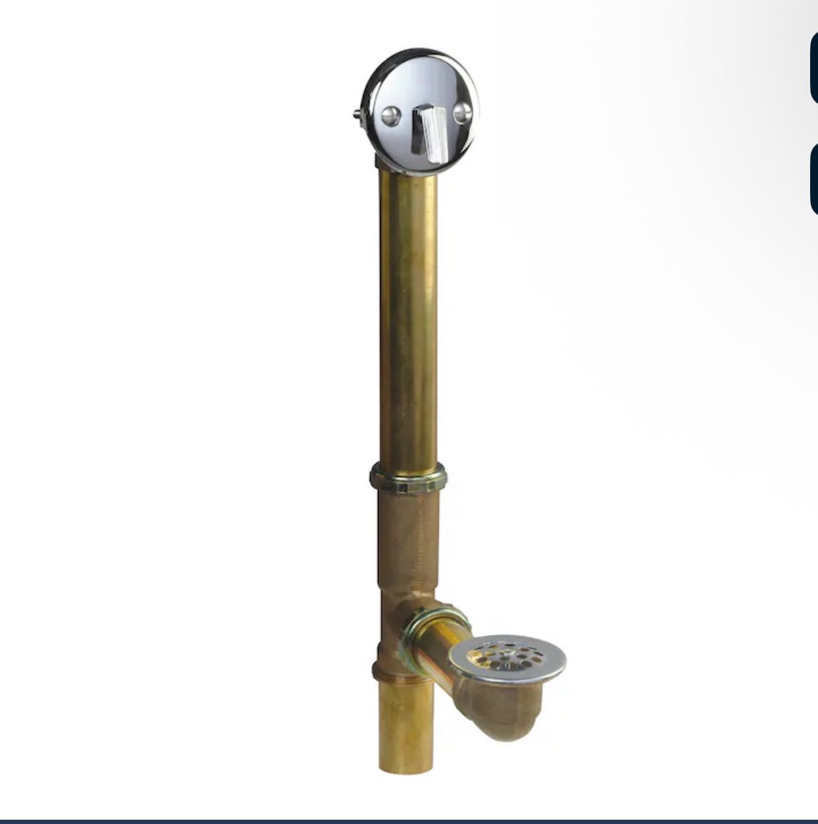 Dearborn 1-1/2-in Polished Chrome Brass/Polished Chrome Triplever Drain with Brass Pipe Included