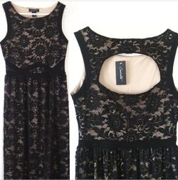 NWT Candalite floral lace long dress Size Small